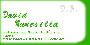 david muncsilla business card